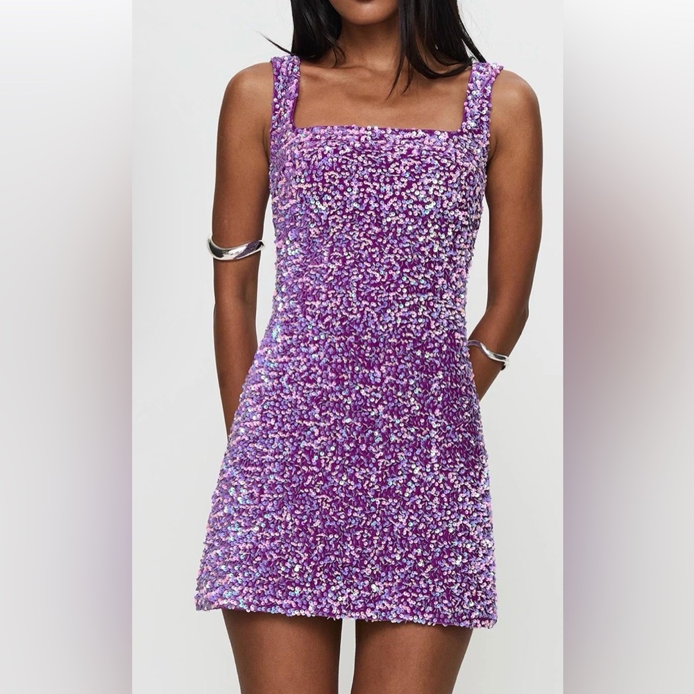 miss me sequin purple mini dress